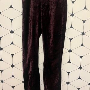 PAIGE Velvet Trousers in Rich Maroon